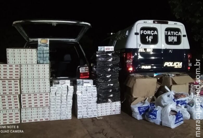 Veículo com 450 pacotes de cigarros contrabandeados é apreendido Veículo com 450 pacotes de cigarros contrabandeados é apreendido