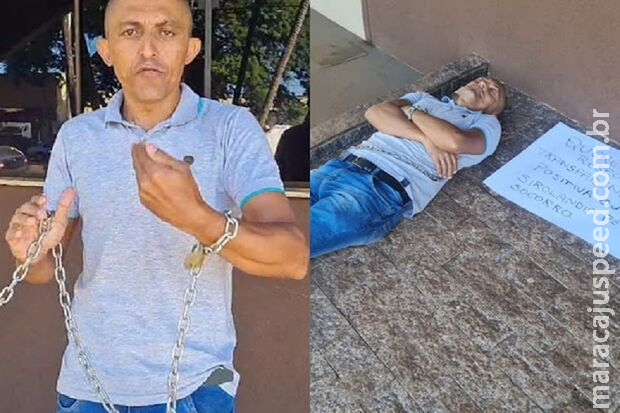Ativista se acorrenta na prefeitura e exige discutir Saúde com prefeita de Sidrolândia Ativista se acorrenta na prefeitura e exige discutir Saúde com prefeita de Sidrolândia