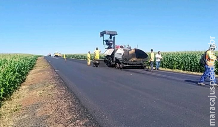 Com investimento de R$ 59 milhões, restauração da MS-162 entre Sidrolândia e Maracaju segue para fase final 