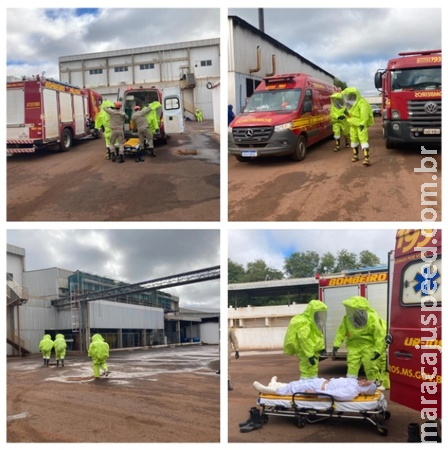 Corpo de Bombeiros Militar em Sidrolândia realiza simulado em Frigorífico