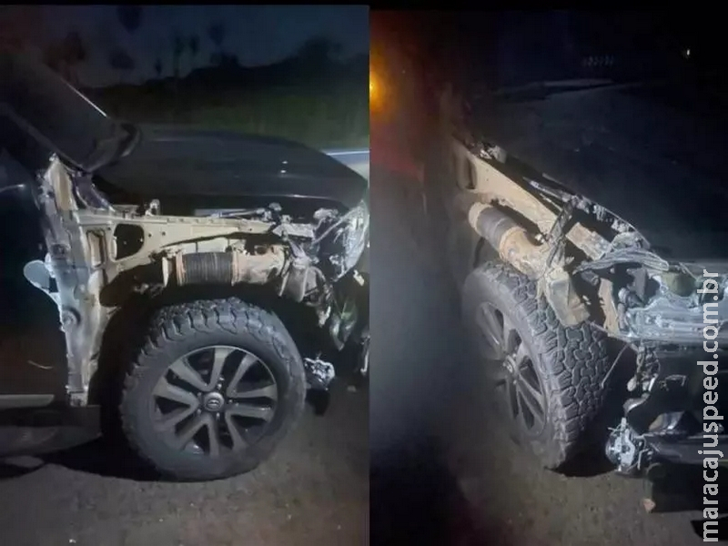 Deputado paraguaio bate carro em novilha na fronteira de MS Deputado paraguaio bate carro em novilha na fronteira de MS