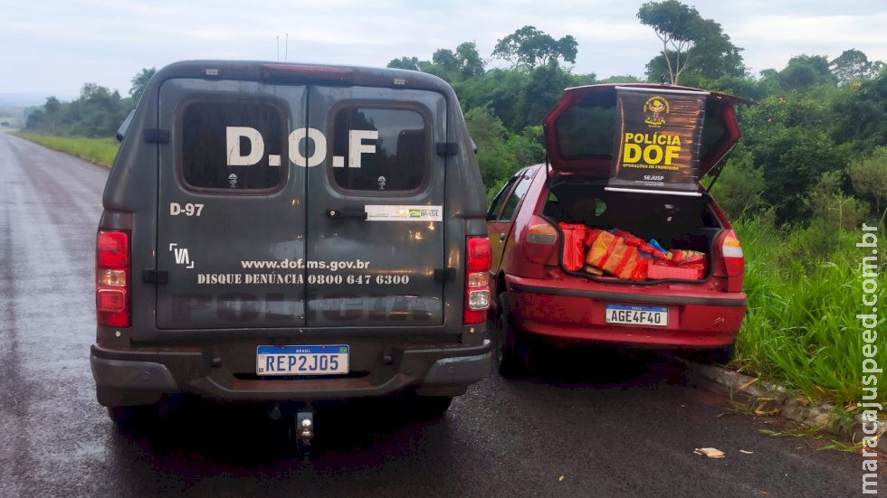 DOF apreende carro carregado com droga em Paranhos que seria levado ao Paraná DOF apreende carro carregado com droga em Paranhos que seria levado ao Paraná
