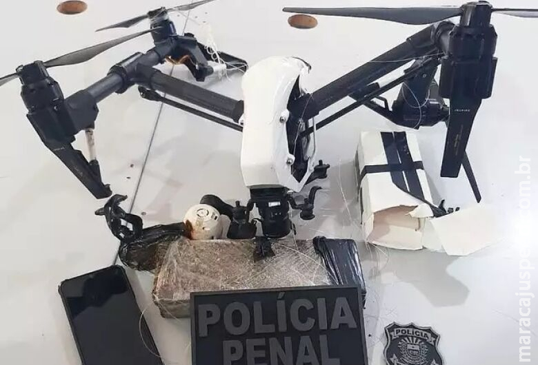 Drone é abatido com maconha que seria arremessada em presídio Drone é abatido com maconha que seria arremessada em presídio