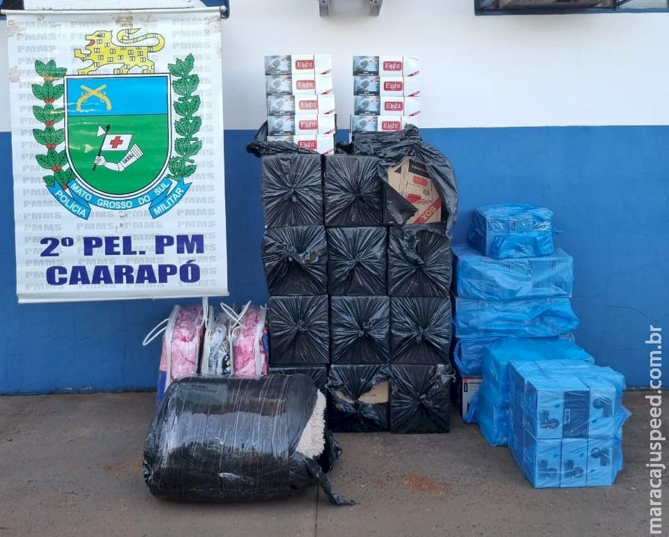 PM de Caarapó apreende produtos de contrabando no Jardim Capilé