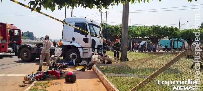 Ciclista morre atropelado por caminhão próximo de ponte em Terenos