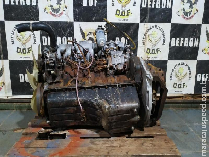 DOF recupera motor de caminhoneta roubada no ano de 1999 sendo levado para Santa Catarina