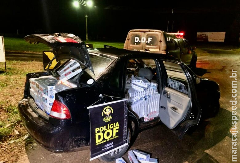 Homem é preso com carro adulterado e contrabando de cigarro Homem é preso com carro adulterado e contrabando de cigarro
