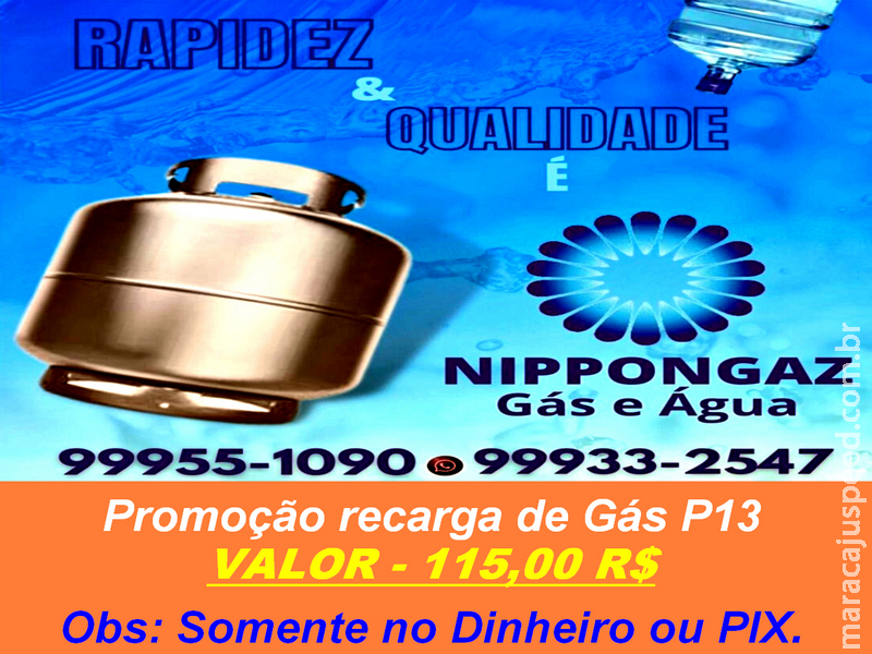 Maracaju: Promoção de Gás é na NIPPONGAZ Maracaju: Promoção de Gás é na NIPPONGAZ