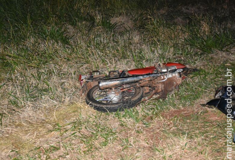 Moto fica partida ao meio após colisão com vítima fatal na MS-376 Moto fica partida ao meio após colisão com vítima fatal na MS-376