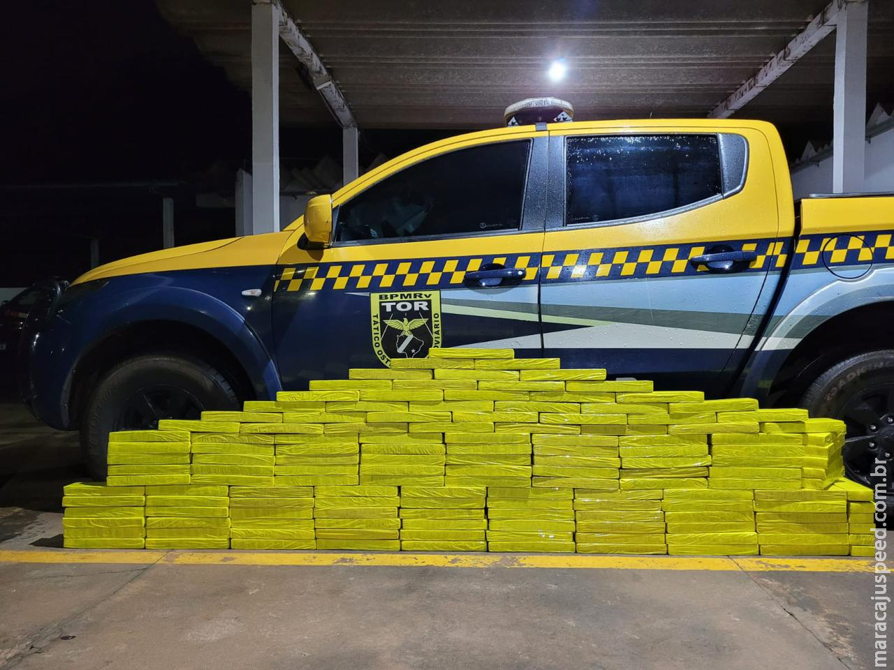 Polícia Militar Rodoviária apreende 105 kg de maconha, na MS 289, em Amambai