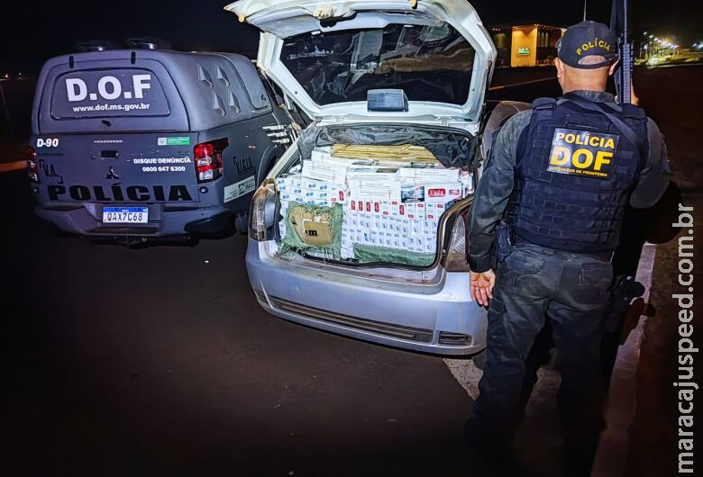 Carro com narguilé e cigarros contrabandeados é apreendido Carro com narguilé e cigarros contrabandeados é apreendido