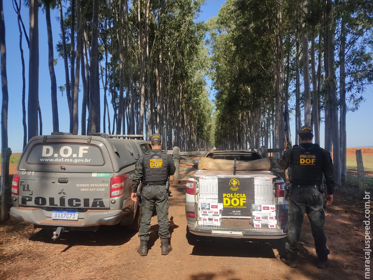 DOF apreende carro com 1250 pacotes de cigarros contrabandeados do Paraguai