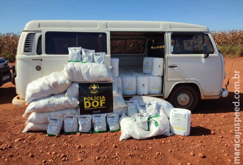 Kombi é apreendida com mais de R$ 940 mil em defensivos agrícolas Kombi é apreendida com mais de R$ 940 mil em defensivos agrícolas