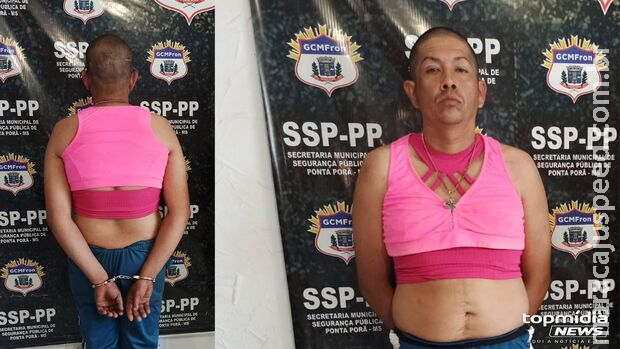 Ladrão vestido de mulher apanha e acaba preso em Ponta Porã Ladrão vestido de mulher apanha e acaba preso em Ponta Porã