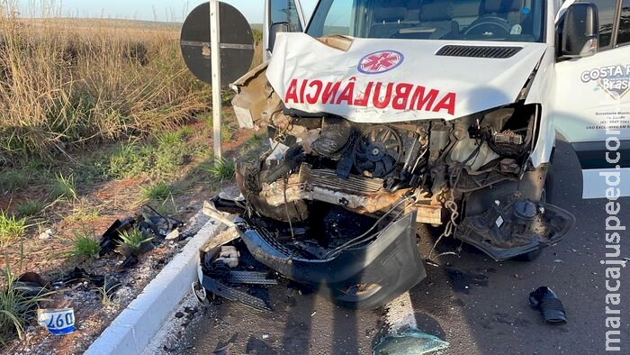 Motorista atropela anta e bate Uno em ambulância em grave acidente na MS-233 Motorista atropela anta e bate Uno em ambulância em grave acidente na MS-233