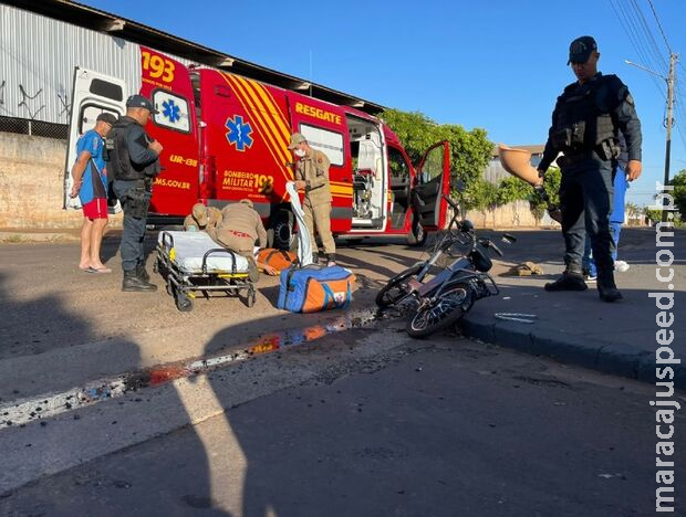 Veículo desrespeita preferencial e atropela ciclista em Nova Andradina