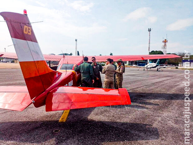 Aeronaves chegam à Corumba para reforçar ações de combate a incêndios Aeronaves chegam à Corumba para reforçar ações de combate a incêndios