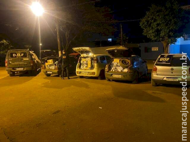 Em comboio, contrabandistas são presos com R$ 700 mil em contrabando Em comboio, contrabandistas são presos com R$ 700 mil em contrabando