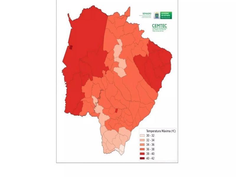 Inpe indica alerta para risco alto e crítico de incêndios em MS e calor de 40°C no Pantanal Inpe indica alerta para risco alto e crítico de incêndios em MS e calor de 40°C no Pantanal