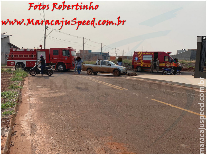 Maracaju: Corpo de Bombeiros e Polícia Militar atendem ocorrência de colisão entre veículo e motocicleta no Conj. Alto Maracaju Maracaju: Corpo de Bombeiros e Polícia Militar atendem ocorrência de colisão entre veículo e motocicleta no Conj. Alto Maracaju