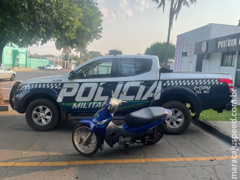 Maracaju: Polícia Militar recupera motocicleta com queixa de roubo/furto Maracaju: Polícia Militar recupera motocicleta com queixa de roubo/furto