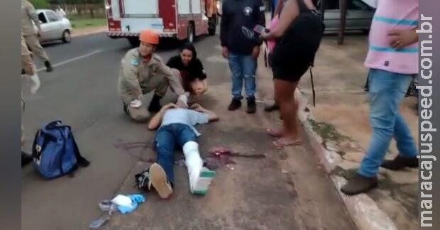 Militar fratura joelho após cair de moto nas Moreninhas Militar fratura joelho após cair de moto nas Moreninhas