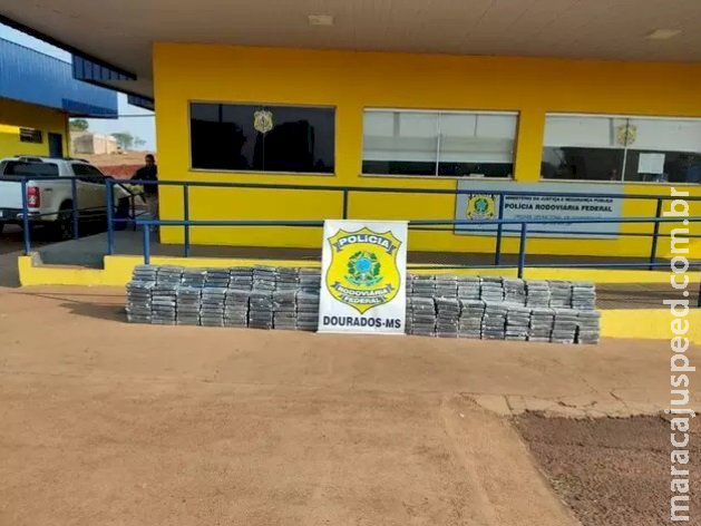 PRF apreende mais de 400 kg de cloridrato de cocaína e prende motorista em Caarapó