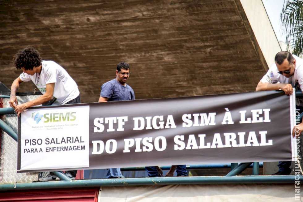 Sem indicativo de greve, enfermagem de MS se junta ao protesto nacional em favor de piso da categoria Sem indicativo de greve, enfermagem de MS se junta ao protesto nacional em favor de piso da categoria