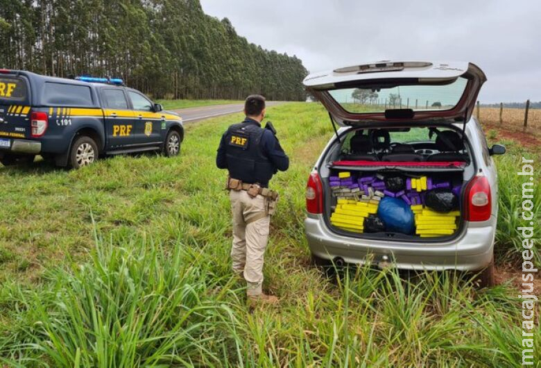 Traficante abandona veículo com 243 quilos de maconha e skunk Traficante abandona veículo com 243 quilos de maconha e skunk