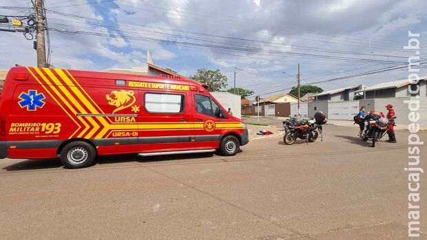 Motociclista atropelada no início da tarde passa por exames na Santa Casa