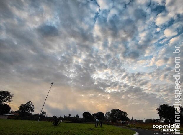 Quarta-feira será quente, com pancadas rápidas de chuva em MS