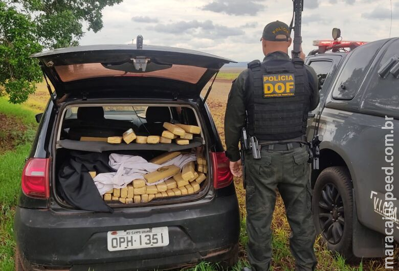 Veículo furtado em MG é apreendido com 700 quilos de maconha