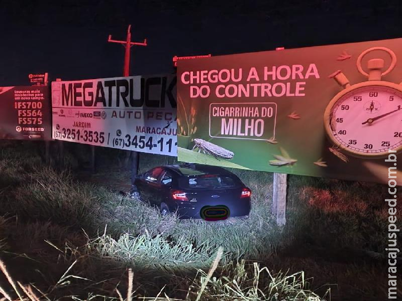 Maracaju: Bombeiros atendem ocorrência de acidente de saída de pista na BR-267