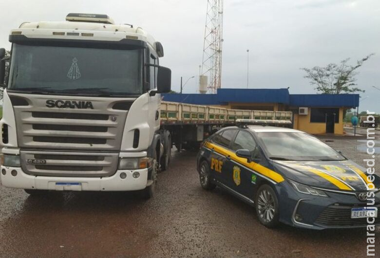 Motorista que estava em cárcere é libertado após apreensão de caminhão em MS Motorista que estava em cárcere é libertado após apreensão de caminhão em MS