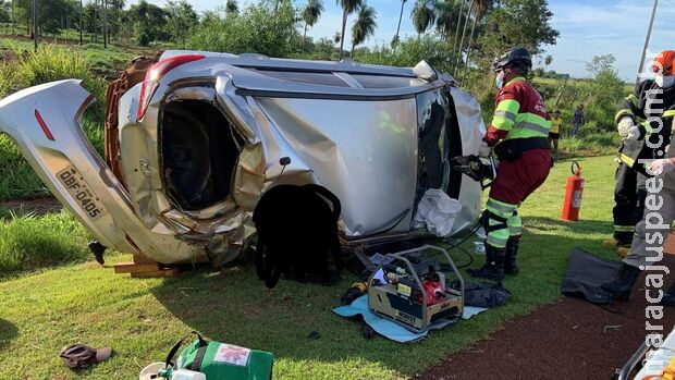 Capotamento em Rio Brilhante mata policial penal de Dourados Capotamento em Rio Brilhante mata policial penal de Dourados