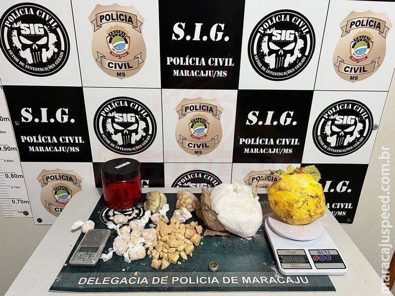 Maracaju: Polícia Civil prende traficante em flagrante. Na residência, no conjunto Olídia Rocha, foi localizada 2,5kg de cocaína e pasta base de cocaína