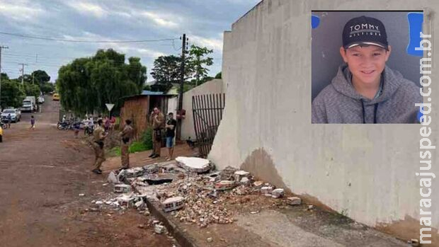 Morre menino de 12 anos atingido por queda de muro em Maringá Morre menino de 12 anos atingido por queda de muro em Maringá