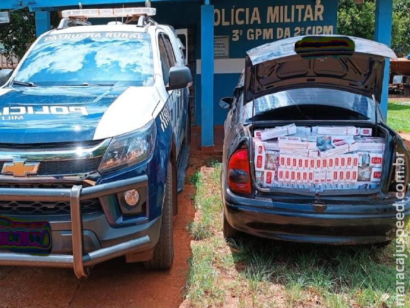 Polícia Militar de Maracaju apreende contrabando de cigarro avaliado em cerca de 30 mil reais
