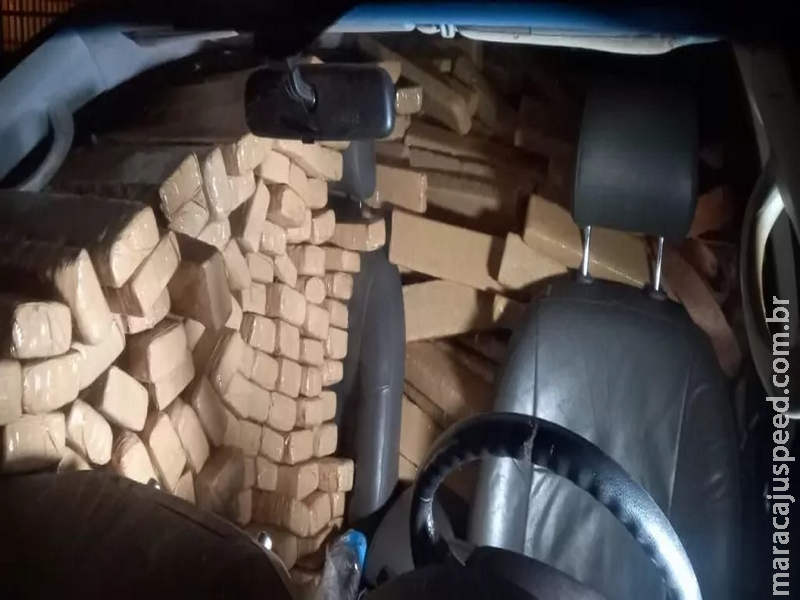 Traficante abandona Hilux carregada de maconha na BR-463 ao ver viatura da polícia