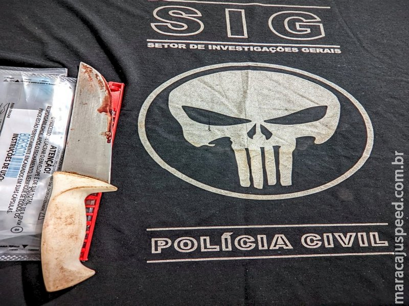 Autor de facada em indígena é preso em flagrante pela Polícia Civil e faca apreendida