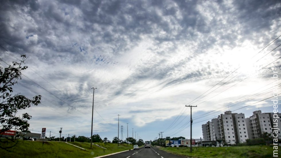 Com sol entre nuvens, MS terá calor de 36°C e possibilidade de chuva