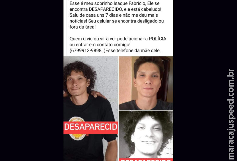 Família procura por jovem desaparecido há mais de uma semana 