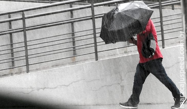 Sábado tem previsão de chuva em MS com possibilidade de raios e ventania