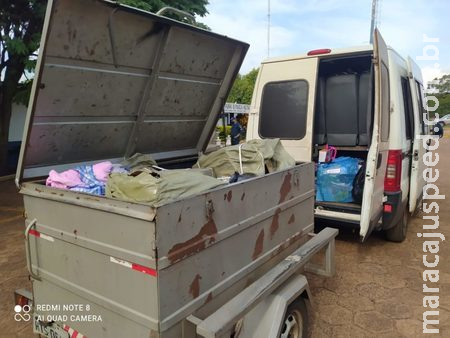 Van é apreendida pela PM de Sidrolândia com mais de R$ 50 mil em produtos contrabandeados