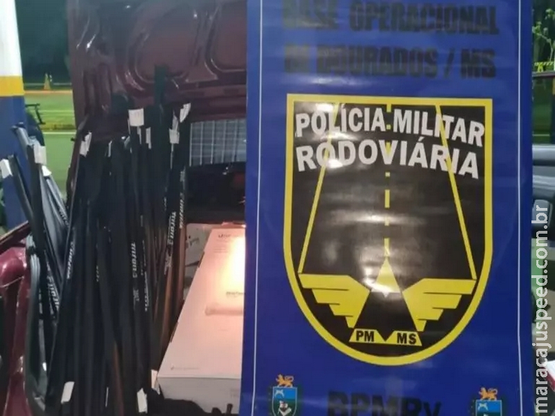Carro com produtos contrabandeados é apreendido durante abordagem na MS-276