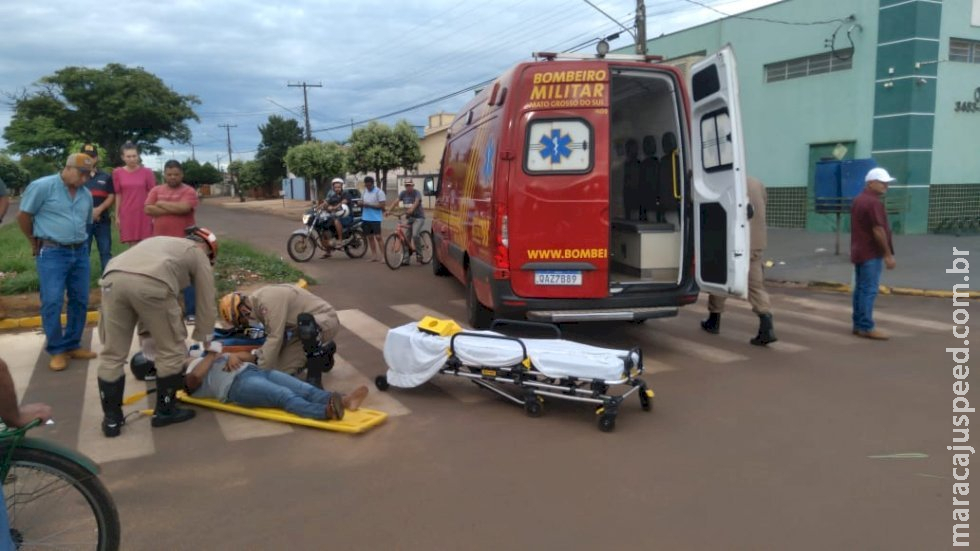 Carro e moto colidem e deixa uma pessoa ferida em Caarapó Carro e moto colidem e deixa uma pessoa ferida em Caarapó