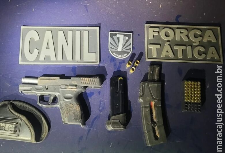 Polícia prende homem por ameaça, disparo e porte de arma de fogo