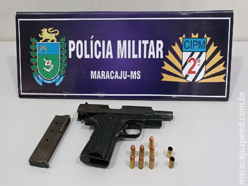 Maracaju: Homem é preso em flagrante pela a Polícia Militar, após efetuar disparo de pistola calibre .380 no conj. Alto Maracaju Maracaju: Homem é preso em flagrante pela a Polícia Militar, após efetuar disparo de pistola calibre .380 no conj. Alto Maracaju