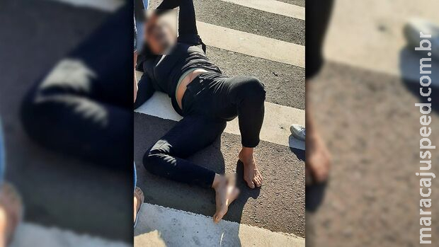 Motociclista quase decepa pé em acidente no Centro de Campo Grande Motociclista quase decepa pé em acidente no Centro de Campo Grande