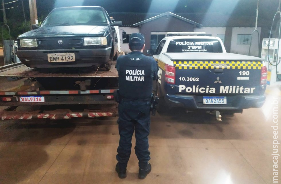 Polícia Militar de Douradina recupera veículo furtado neste sábado em Laguna Carapã 